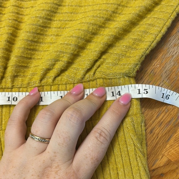 Anthropologie Saturday Sunday Mariah Ribbed Midi Knit Dress Yellow size Medium - Picture 10 of 10